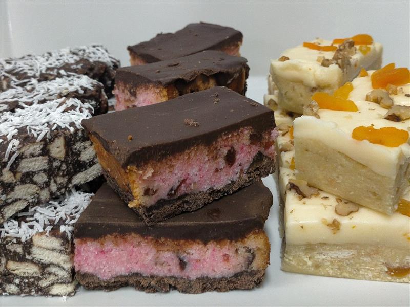 Housemade variety of slices with Gluten free options