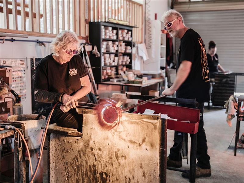 Eileen Gordon and Grant Donaldson, Gordon Studio Glassblowers, Red Hill, Mornington Peninsula, Victoria