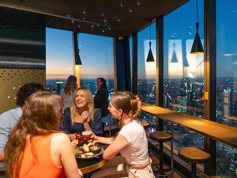 Evening drinks at the Melbourne Skydeck, Melbourne, Victoria, Australia