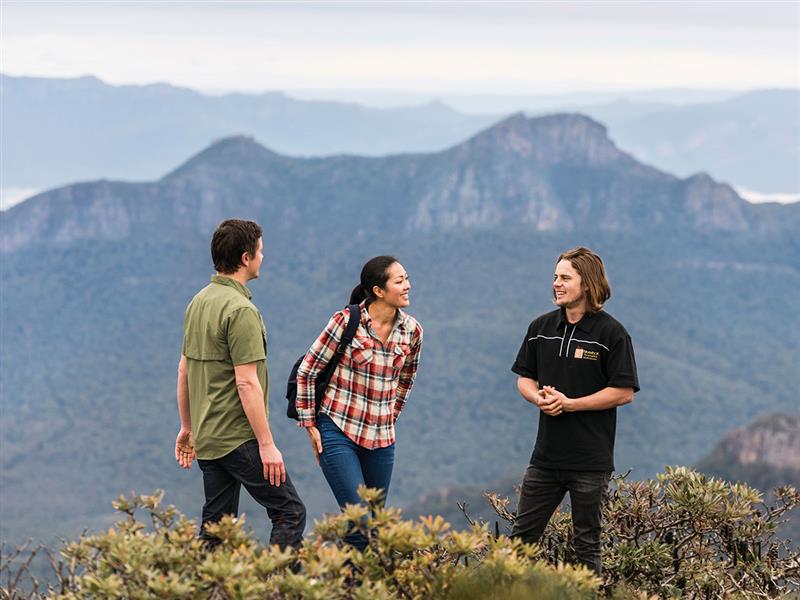 Aboriginal guided hike on Mount William, Grampians, Victoria, Australia